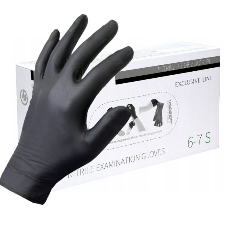 R  rękawice   NITRYLOWE czarne 