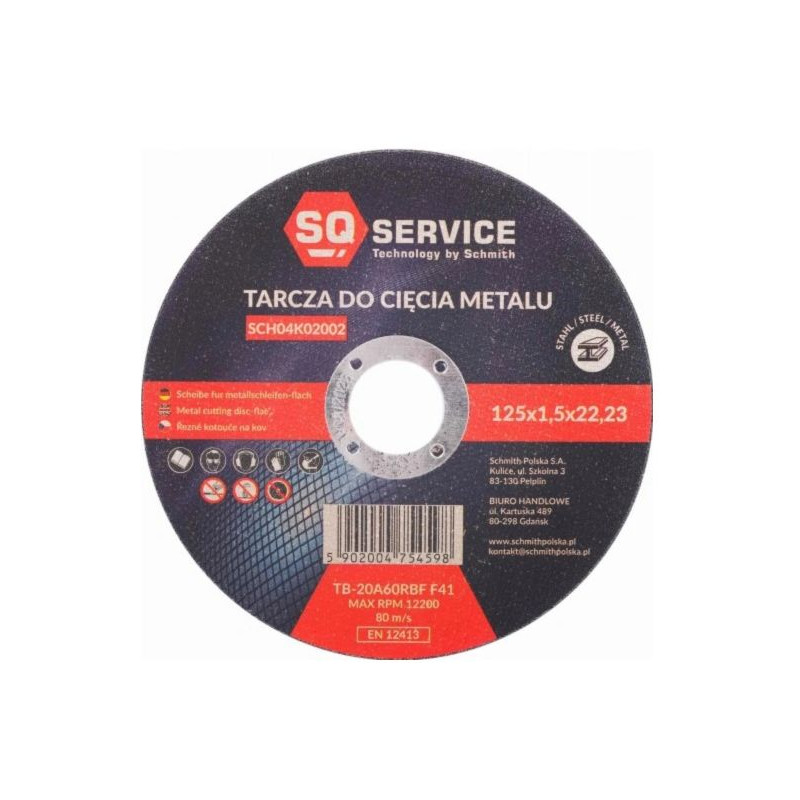 Tarcza    do przecinania stali    125x1,0  SQ