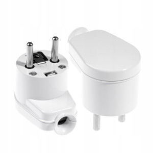 Wtyczka sieciowa kątowa z gniazdem 16A/250V