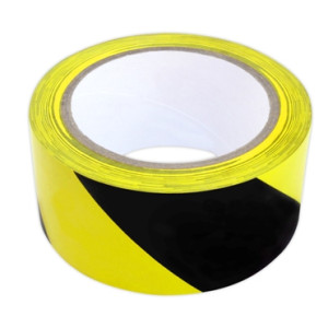 Taśma ostrzegawcza   8cmX100m   żólto-czarna