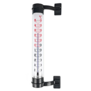 Termometr zaokienny PCV szklany 25cm brązowy