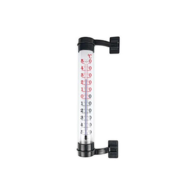 Termometr zaokienny PCV szklany 25cm brązowy