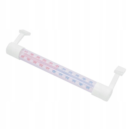 Termometr zaokienny PCV szklany 28cm biały