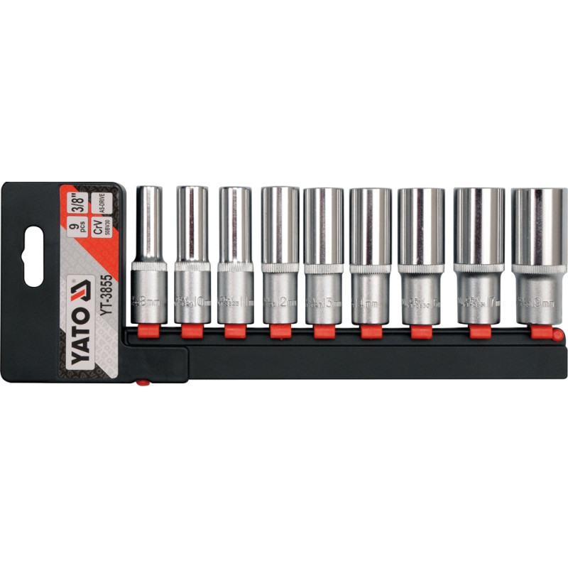 Nasadki długie CV 3/8" 8-19 9cz. YATO