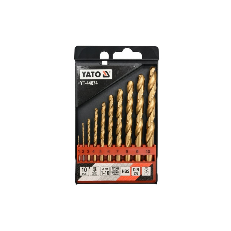 Wiertło  do metalu komplet 1-10 mm  Yato Tytan