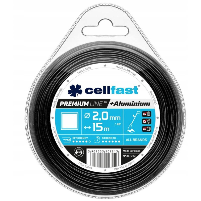 Żyłka do kosiarek kwadratowa z aluminium 2.0/15m