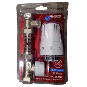 Zestaw termostatyczny prosty + głowica