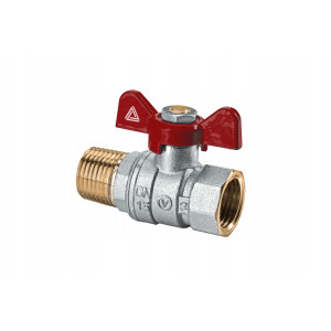 Zawór kulowy 1  nyplowy motyl czerwony