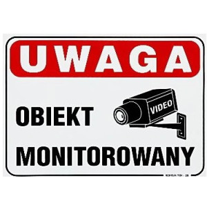 Tablica 21x15 ''OBIEKT MONITOROWANY" PCV