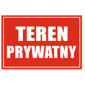 Tablica 20x30 "TEREN PRYWATNY" PCV
