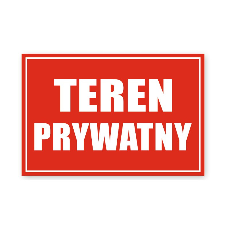 Tablica 20x30 "TEREN PRYWATNY" PCV