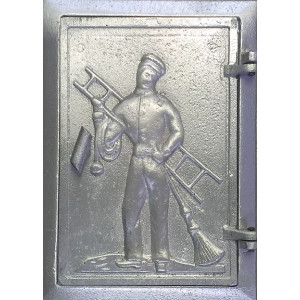 Drzwiczka kominowa aluminiowa duża (z Kominiarzem)