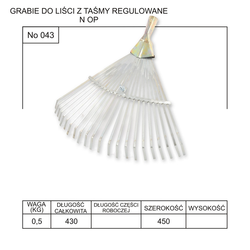 Grabie do liści z płaskownika nieopr. nierdz.regul