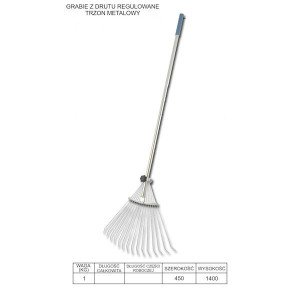 Grabie do liści regulowane z drutu oprawne