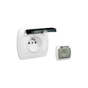 Gniazdko wtyczkowe z klapką uziemienie,zabezp.