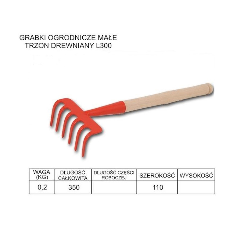 Grabki ogrodnicze  6z opr.300mm