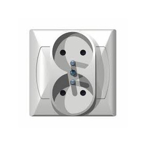 Gniazdko podwójne z uziemieniem Akcent