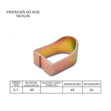 Pierścień do kosy na klin