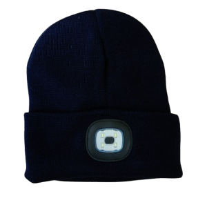 Czapka akrylowa czarn. z oświetl. CZARNA
