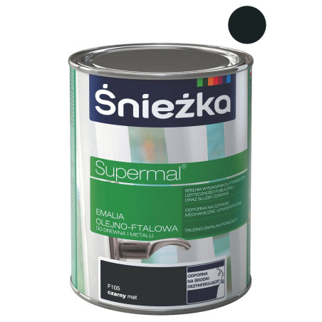 Emalia ft.Supermal Śnieżka 0,8L  czarna mat