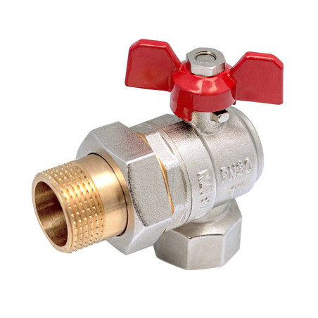 Zawór kulowy  3/4 kąt. śrub. motyl alu.czerw.