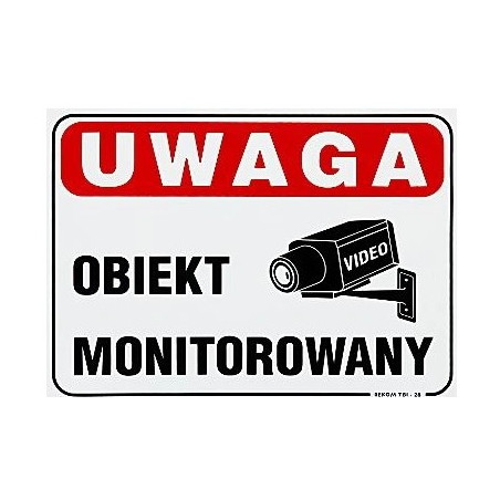 Tablica 21x15 ''OBIEKT MONITOROWANY" PCV