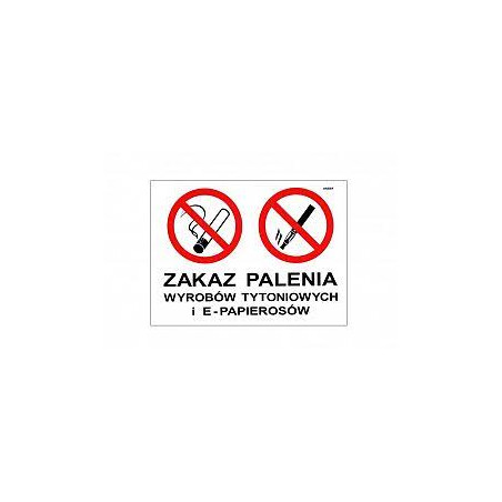Tablica 14x19 "ZAKAZ PALENIA"  PCV