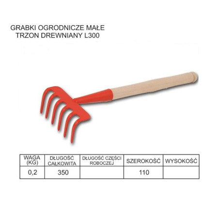 Grabki ogrodnicze 6z opr.300mm