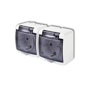 Gniazdo n/t 1x2P + Z klapka dymna SCHMITH