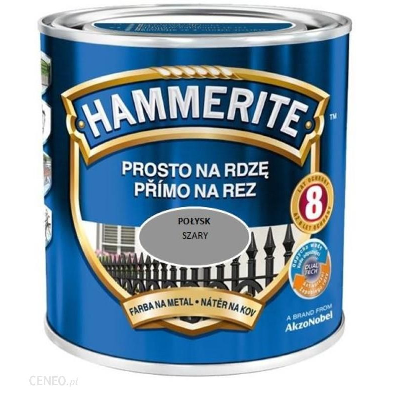 Emalia HAMMERITE szary połysk  0.7l
