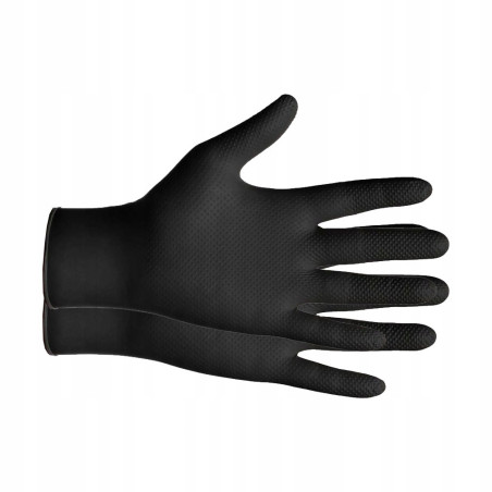 R rękawice NITRYLOWE czarne (8%)