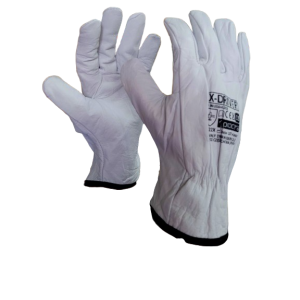 R rękawice robocze biała skóra 11 Driver