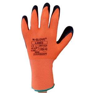 R rękawice pomarańczowe 8