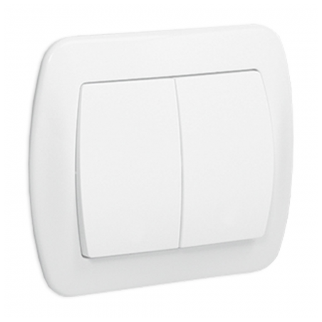 Włącznik AKORD  Podwójny  AW5/11  BIAŁY