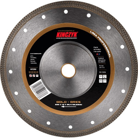 TARCZA GOLD-GRES 230X1.6/2.0X10X25.4/22.23KINCZYK