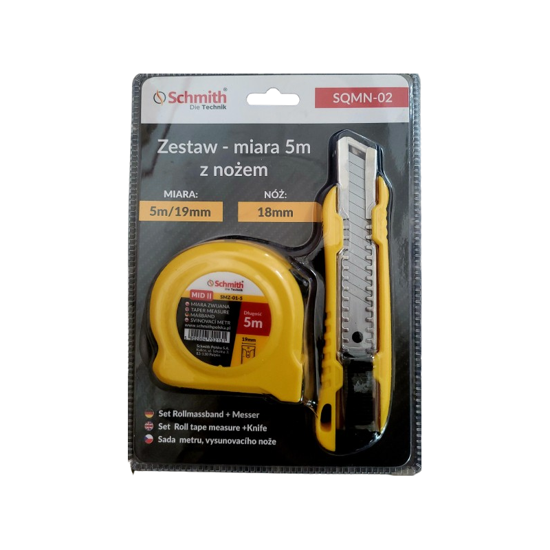 Zestaw- miara 5m z nożem  SCHMITH