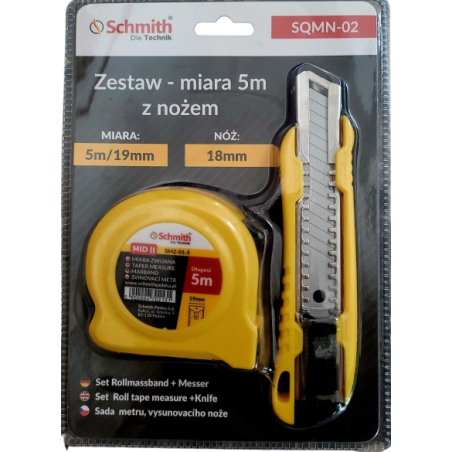 Zestaw- miara 5m z nożem  SCHMITH
