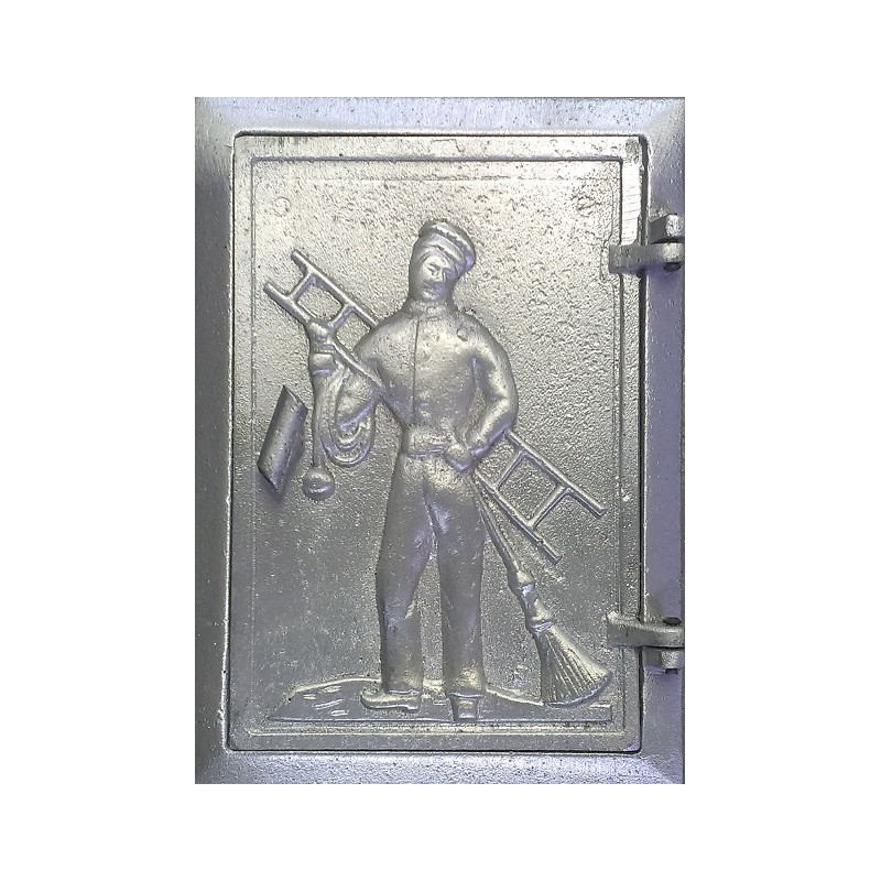 Drzwiczka kominowa aluminiowa duża (z Kominiarzem)