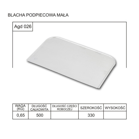 Blacha podpiecowa   mała