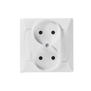 Gniazdko podwójne bez uziemienia Akcent