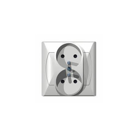 Gniazdko podwójne z uziemieniem Akcent