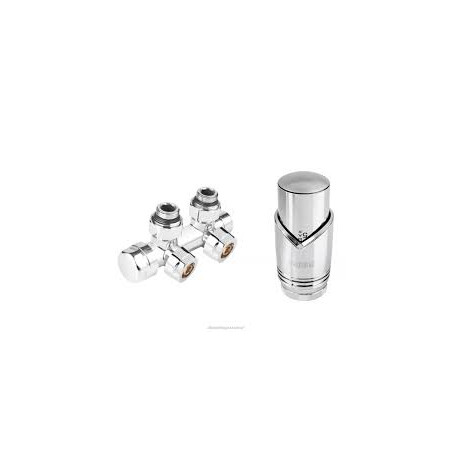 Kom.termo.kątowy do podł.grzejnika (chrom)