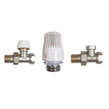Zestaw termostatyczny prosty + głowica