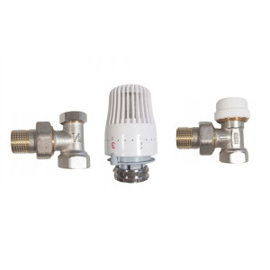 Zestaw termostatyczny kątowy + głowica