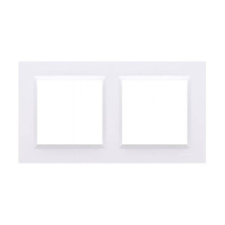 Ramka podwójna  biała SIMON