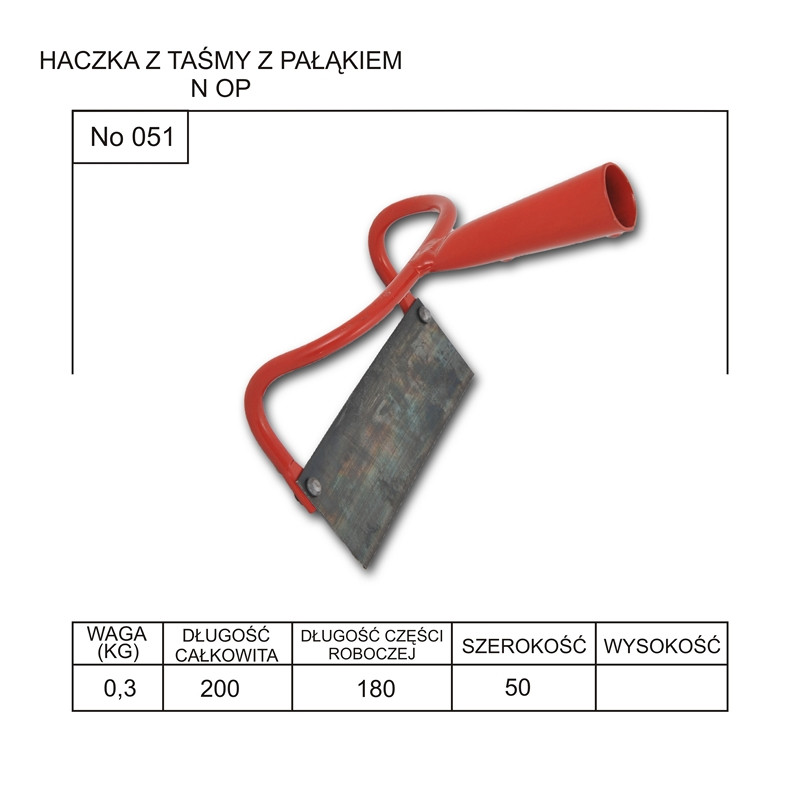 Haczka  z taśmy  z pałągiem n/o