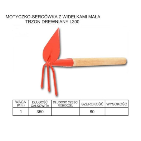 Haczka serce-widełki Opr.L- 300