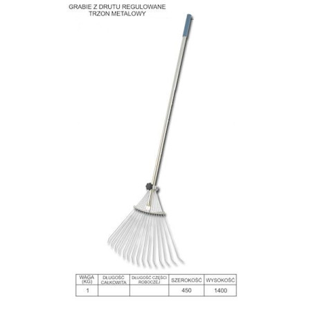 Grabie do liści regulowane z drutu oprawne