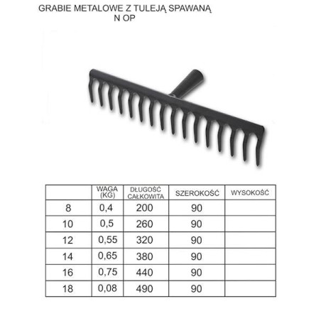 Grabie metalowe  18z