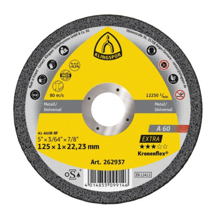 Tarcza    do przecinania stali    125x1,0 Klingspo